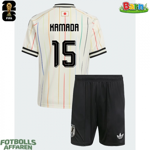 Japan Daichi Kamada #15 Bortaställ Barn VM 2026 Kortärmad (+ Korta byxor)